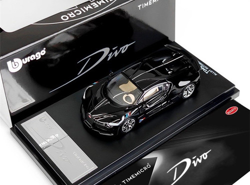 1/64 Time Micro Bugatti Divo (Diamond Black) Diecast Car Model