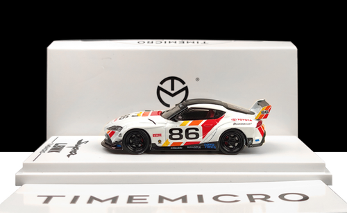 1/64 Time Micro Toyota Supra #86 Decal White Standard Edition Car Model