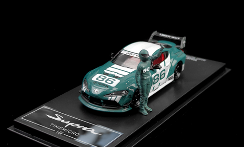 1/64 Time Micro Toyota Supra #86 Decal Green Deluxe Edition Car Model