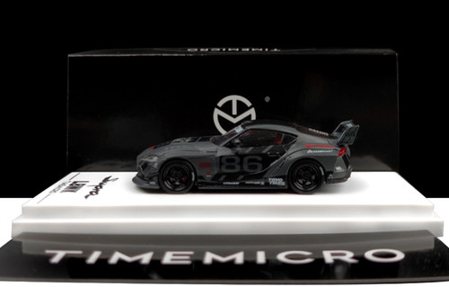 1/64 Time Micro Toyota Supra #86 Decal Grey Standard Edition Car Model