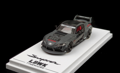 1/64 Time Micro Toyota Supra #86 Decal Grey Standard Edition Car Model