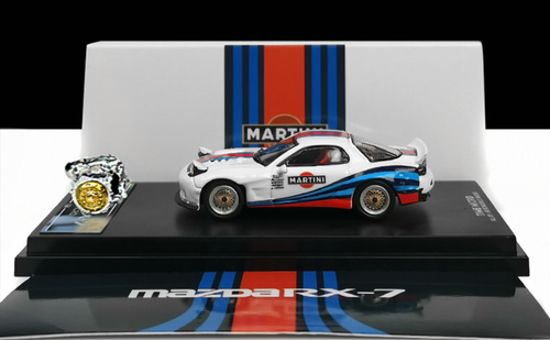 1/64 Time Micro Mazda RX-7 RX7 Martini Theme (White) Standard Edition Car Model