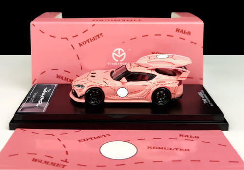 1/64 Time Micro Toyota Supra Pink Pig Deluxe Edition Car Model