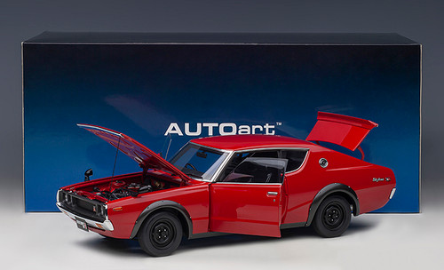 京商 1:18 NISSAN SKYLINE GT-R KPGC-110 1/18 AUTOart Nissan Skyline GT-R GTR (KPGC110) (RED) Car Model
