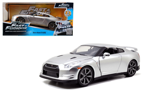 1/24 Jada Fast & Furious: Furious 7 - Brian's 2009 Nissan GT-R R35 (Silver) Diecast Car Model