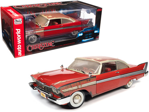 1958 Plymouth Fury Partially Restored Version "Christine" (1983) Movie 1/18 Diecast Model Car by Autoworld