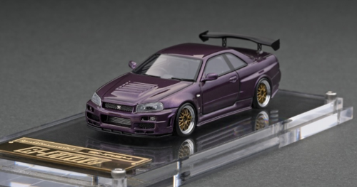  1/64 Ignition Model Nismo R34 GT-R R-tune Purple Resin Car Model