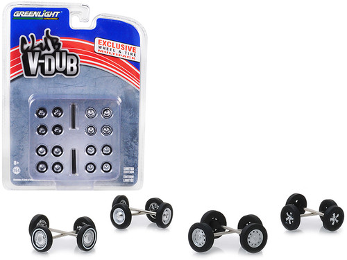 "Volkswagen" Wheel and Tire Multipack "Club Vee-Dub" Set of 24 pieces 1/64 by Greenlight