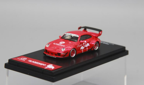 1/64 Time Micro Porsche 911 993 Love Flamingo Theme Car Model