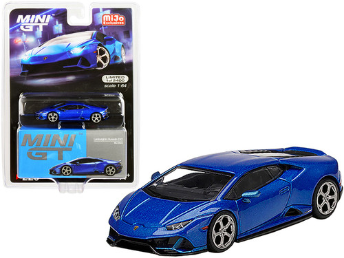 1/64 Mini GT Lamborghini Huracan EVO Blue Eleos Metallic Diecast