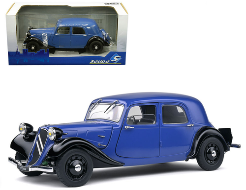 1/18 Solido 1937 Citroen Traction 7 Bio-Ton (Bleu Fonce Noir Blue) Diecast Car Model