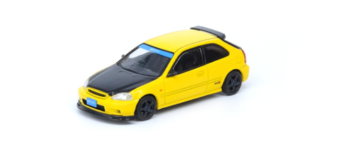 1/64 INNO64 HONDA CIVIC Type-R EK9 Yellow Tuned by Spoon Sports Diecast Car Model
