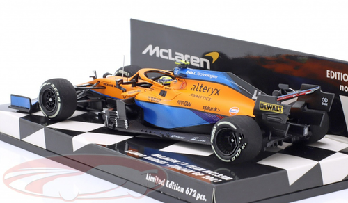 1/43 Minichamps 2021 Formula 1 Lando Norris McLaren MCL35M #4 2nd Italian GP Car Model