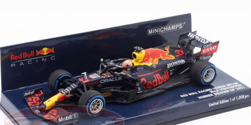 1/43 Minichamps 2021 Formula 1 Max Verstappen Red Bull Racing RB16B #33 Winner Spa Car Model