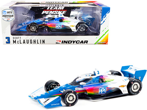 Dallara Indy Car #3 Scott McLaughlin "PPG" Team Penske (Road Course Configuration) "NTT IndyCar Series" (2021) 1/18 Diecast Model Car by Greenlight