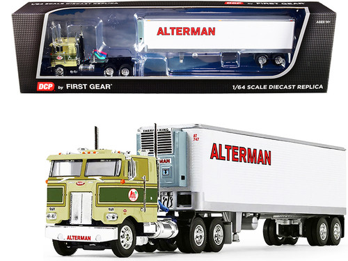 Peterbilt 352 COE 86" Sleeper Cab Green with Vintage 40' Reefer Refrigerated Trailer "Alterman Transport Lines" 27th in a "Fallen Flags Series" 1/64 Diecast Model by DCP/First Gear