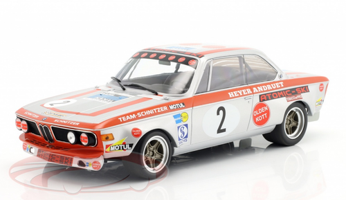 1/18 Minichamps 1972 BMW 2800 CS #2 Winner GP touring cars Nürburgring Team Schnitzer-Motul John Fitzpatrick, Hans Heyer, Rolf Stommelen Car Model