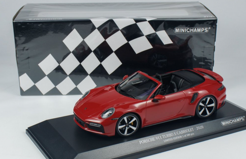 1/18 Minichamps 2020 Porsche 911 (992) Turbo S Cabriolet (Red) Diecast Car Model 1/18 Minichamps 2020 Porsche 911 (992) Turbo S Cabriolet (Red) Diecast Car Model