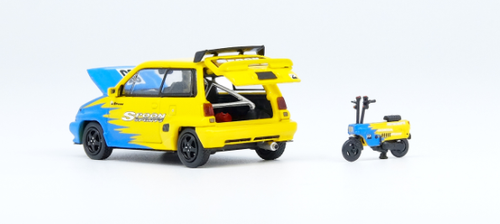 1/64 INNO64 HONDA CITY TURBO II SPOON SPORTS With MOTOCOMPO Diecast Car Model