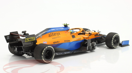 1/18 Minichamps 2021 Formula 1 Lando Norris McLaren MCL35M #4 Pole Position Russian GP Car Model