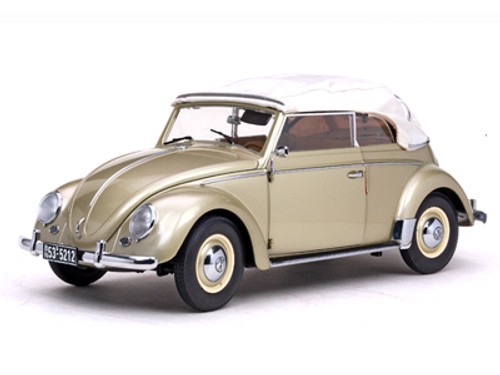 1/12 Sunstar 1953 Volkswagen VW Beetle Cabriolet (Beige Metallic) Diecast Car Model