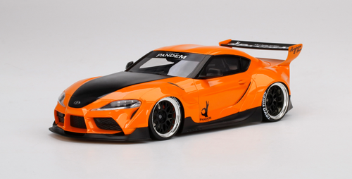 Toyota Pandem GR Supra V1.0 Orange with Black Hood 1/18 Model Car by Top Speed