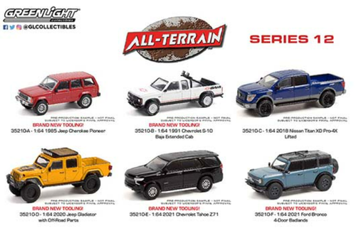 1/64 Greenlight All-Terrain "Series 12" Set of 6 Cars Diecast Car Model