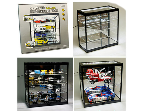 1/18 Four Levels Display Case with USB Powered LED Lights