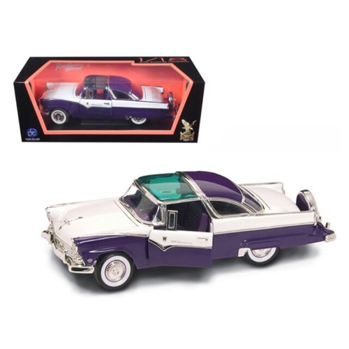 1/18 Road Signature 1955 Ford Crown Victoria (Purple & White) Diecast Car Model