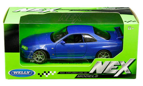 1/24 Welly Nissan Skyline GT-R R34 (Blue) Diecast Car Model