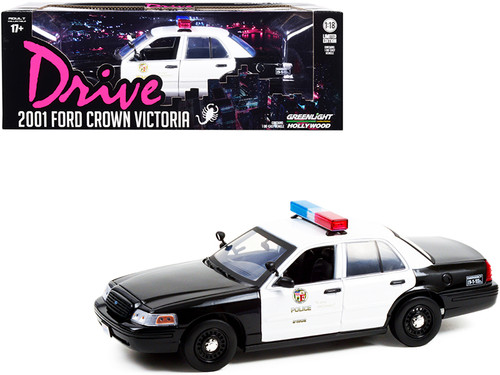 2001 Ford Crown Victoria Police Interceptor Black and White 