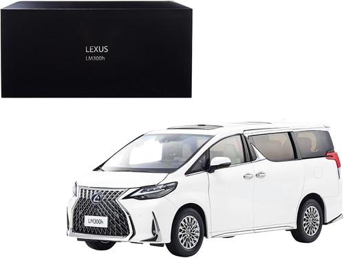 Lexus LM300h Hybrid Van with Sunroof White Pearl 1/18 Diecast