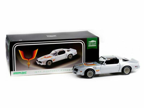 1/18 Greenlight 1977 Pontiac Firebird "Fire Am" by (VSE) Silver Diecast Car Model