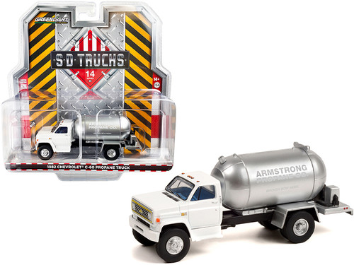 1982 Chevrolet C-60 Propane Truck "Armstrong Propane Co." White Cab with Silver Tank "S.D. Trucks" Series 14 1/64 Diecast Model by Greenlight