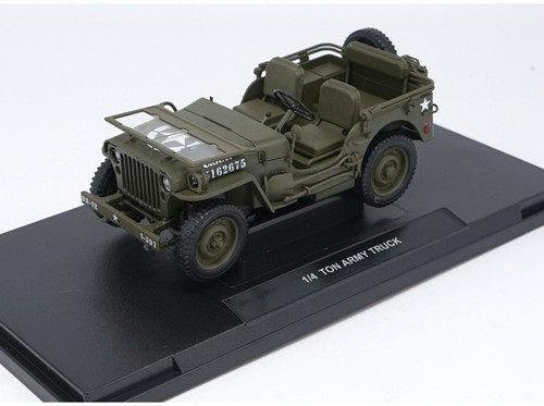 1/18 Welly FX Classic Jeep Willys M151 WW2 Quarter 1/4 Ton Army Truck (Green) Diecast Car Model