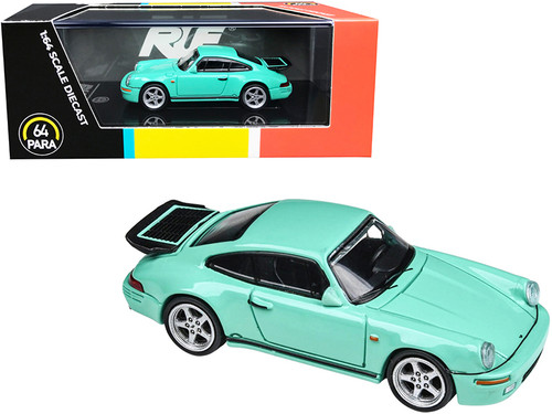 1987 Porsche RUF CTR Yellowbird Mint Green 1/64 Diecast Model Car by Paragon