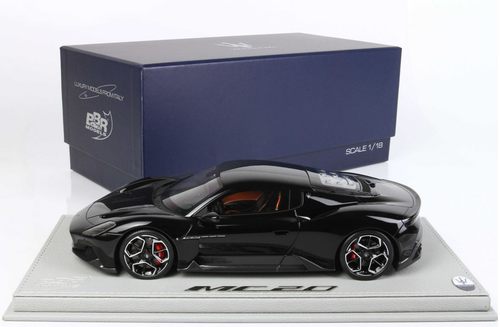 1/18 BBR 2020 Maserati MC20 (Black Enigma) with Showcase Resin Car Model Limited 100 Pieces