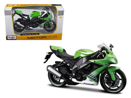 Kawasaki ZX-10R Ninja Motorcycle Green 1/12 Diecast Model by New 