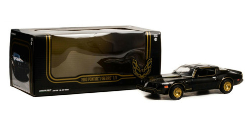 1/24 Greenlight 1980 Pontiac Firebird Trans Am Turbo 4.9L - Starlite Black with Golden Eagle Hood Diecast Car Model