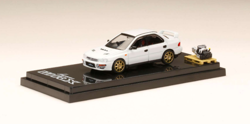  1/64 Hobby Japan SUBARU IMPREZA WRX (GC8) 1992 Customized Version with Engine Display Model White 