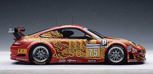 1/18 AUTOart 2009 Porsche 911(997) GT3 RSR FIA GT Lemans Endurance Asia Team D.O'YOUNG, P.HESNAULT, P.KRALEV #75 Diecast Car Model