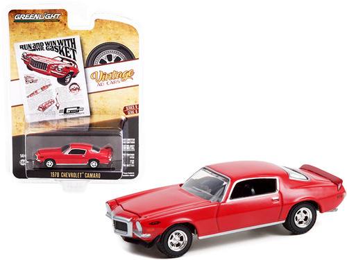 1970 Chevrolet Camaro Red "Run and Win with Mr. Gasket" "Vintage Ad Cars" Series 6 1/64 Diecast Model Car by Greenlight