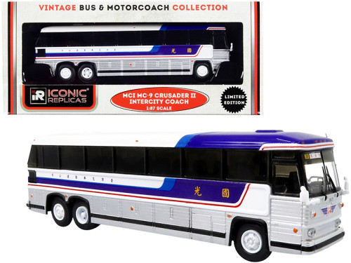 1980 MCI MC-9 Crusader II Intercity Coach Bus "Kuo Kuang Motor Transport" (Taiwan) "Vintage Bus & Motorcoach Collection" 1/87 (HO) Diecast Model by Iconic Replicas