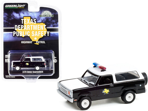 1978 Dodge Ramcharger Black and White Highway Patrol "Texas Department of Public Safety" "Hobby Exclusive" 1/64 Diecast Model Car by Greenlight