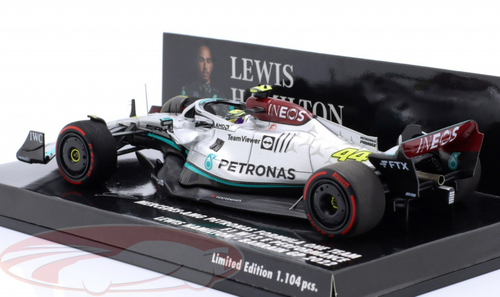 1/43 Minichamps 2022 Formula 1 Lewis Hamilton Mercedes-AMG F1 W13 #44 3rd Bahrain GP Car Model Limited 1104 Pieces