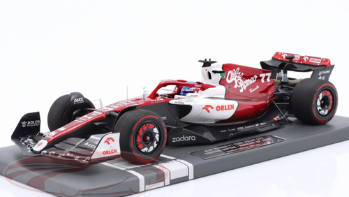 1/18 Minichamps 2022 Formula 1 Valtteri Bottas Alfa Romeo C42 #77 6th Bahrain GP Car Model