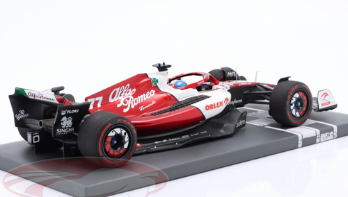 1/18 Minichamps 2022 Formula 1 Valtteri Bottas Alfa Romeo C42 #77 6th Bahrain GP Car Model