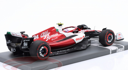 1/18 Minichamps 2022 Formula 1 Zhou Guanyu Alfa Romeo C42 #24 10th Bahrain GP Car Model