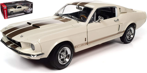 1/18 Auto World 1967 Ford Mustang Shelby GT350 (Wimbledon White) Diecast Car Model