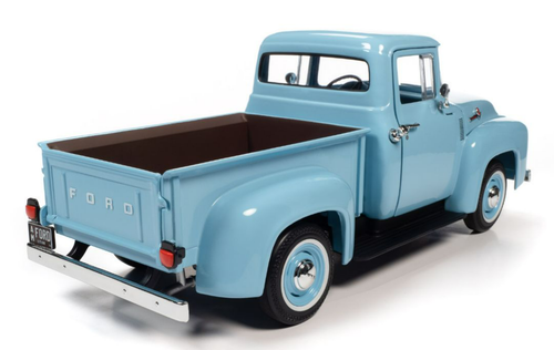 1/18 Auto World 1956 Ford F100 Pickup Mild Custom (Blue) Diecast Car Model